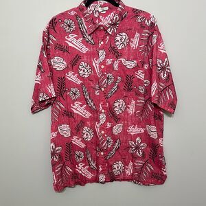 Wes‎ and Willy Mens Red Indiana Hoosiers Floral Button Up Shirt Size XXL
